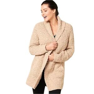 Barefoot Dreams Boucle Tan Shawl Cardi Cardigan‎ Sweater Shacket